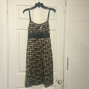 Multi-Earth Toned Satin Circle Designed Dress